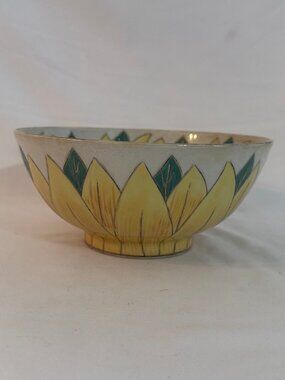 Vintaga Moorage Jena Hall for Toyo Trading Co. Enameled Sunflower Bowl 8" #4081